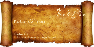 Kota Áron névjegykártya