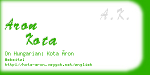 aron kota business card